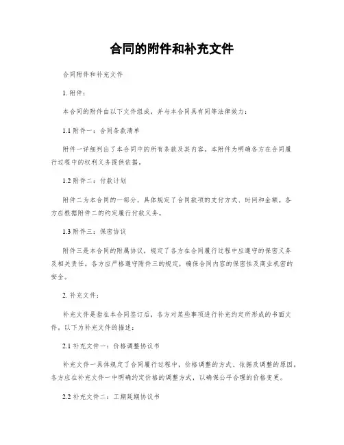 合同的附件和补充文件