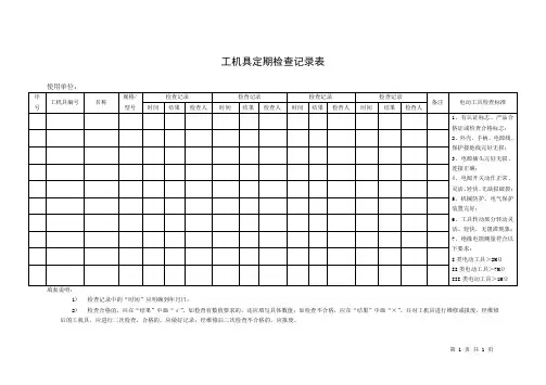 工机具定期检查记录表