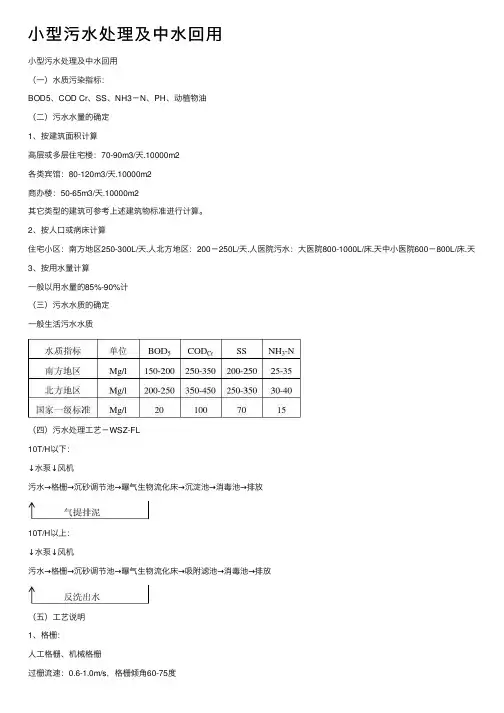 小型污水处理及中水回用