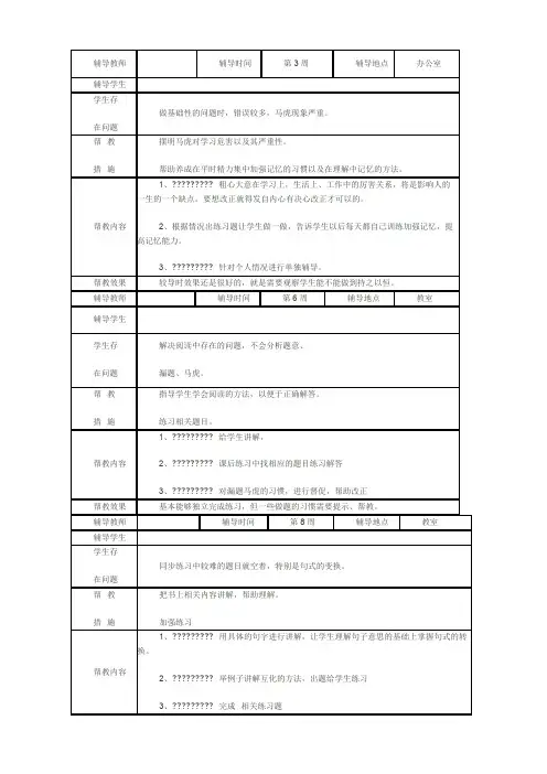 特殊生辅导记录