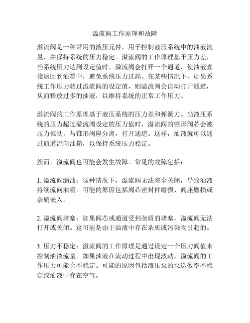 溢流阀工作原理和故障
