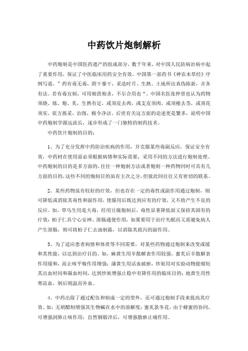中药饮片炮制解析