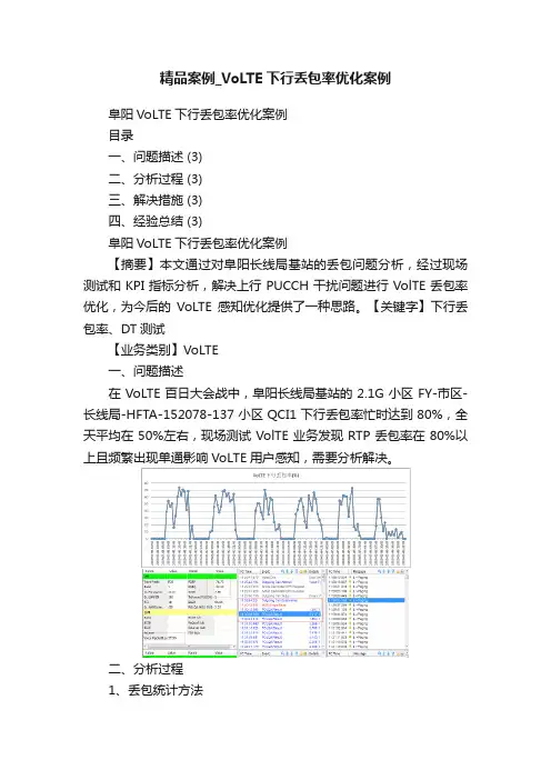 精品案例_VoLTE下行丢包率优化案例