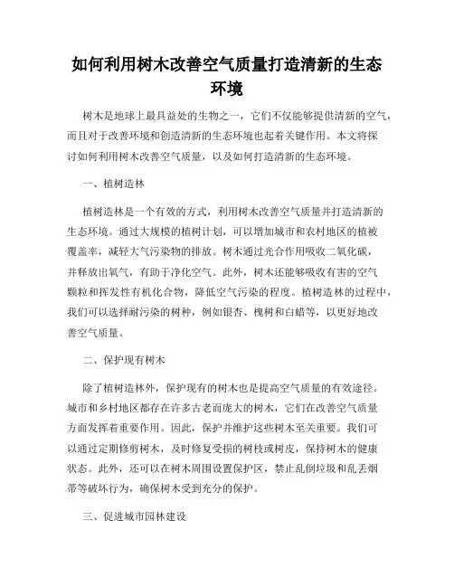 如何利用树木改善空气质量打造清新的生态环境
