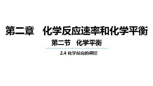 第二章 第四节 化学反应的调控