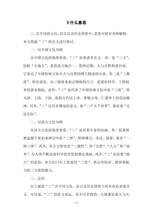 3什么意思
