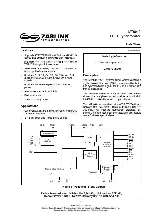 mt9040中文资料_数据手册_IC数据表