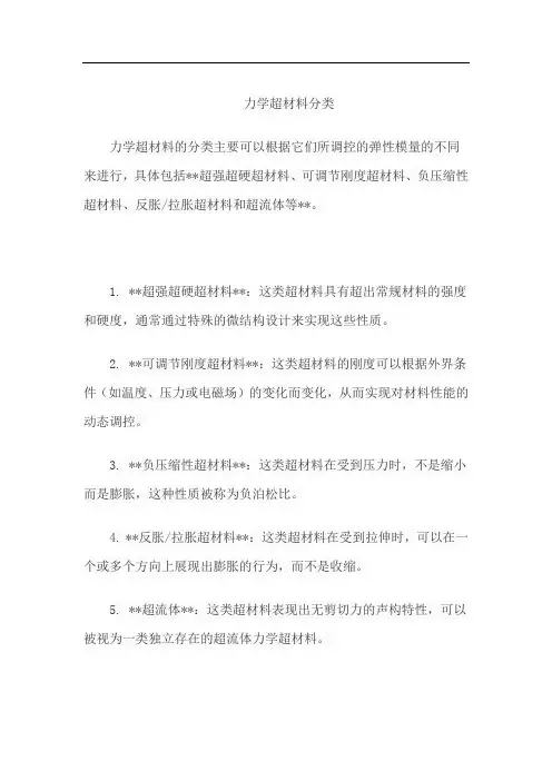 力学超材料分类