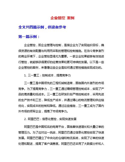 企业管控 案例