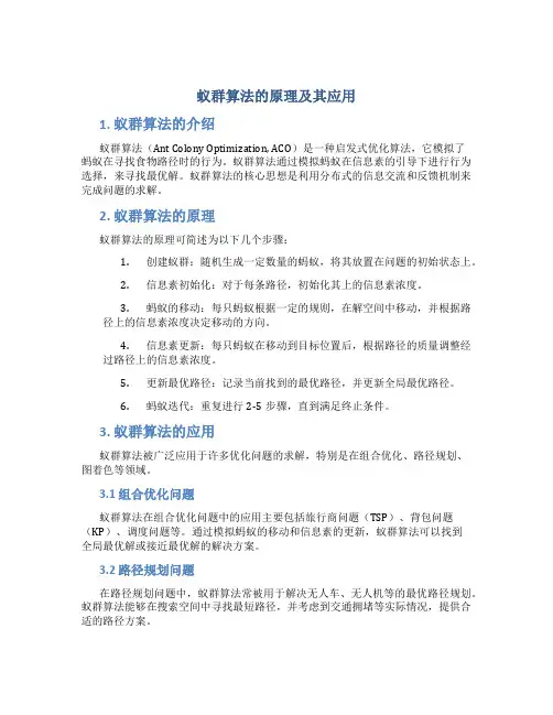 蚁群算法的原理及其应用