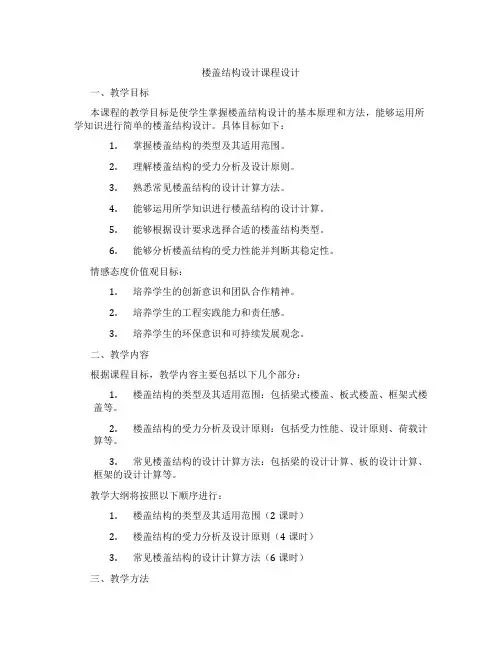 楼盖结构设计课程设计