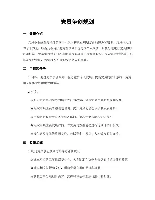 党员争创规划