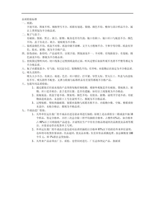 品质检验标准
