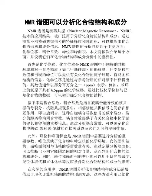 NMR谱图可以分析化合物结构和成分