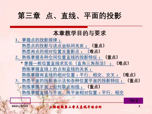 工程制图第三章点直线平面分析