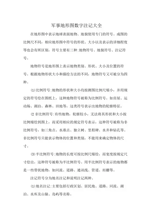 军事地形图数字注记大全