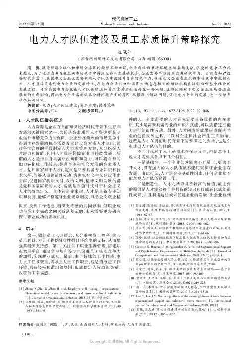 电力人才队伍建设及员工素质提升策