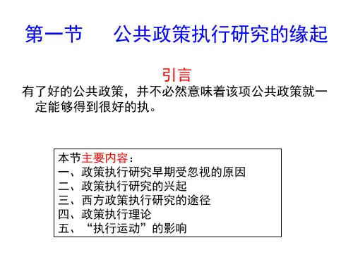公共政策执行讲义bnjb