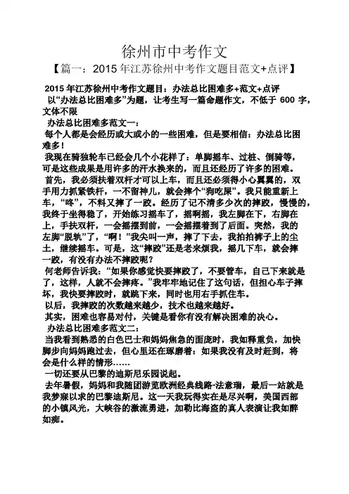 徐州市中考作文