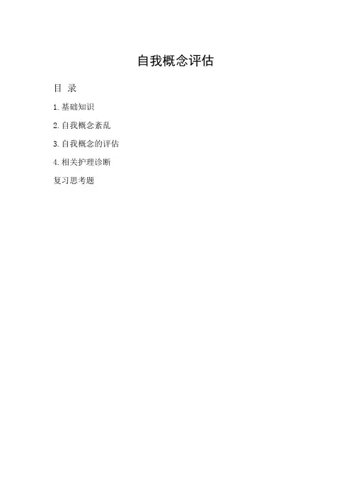 5.自我概念评估