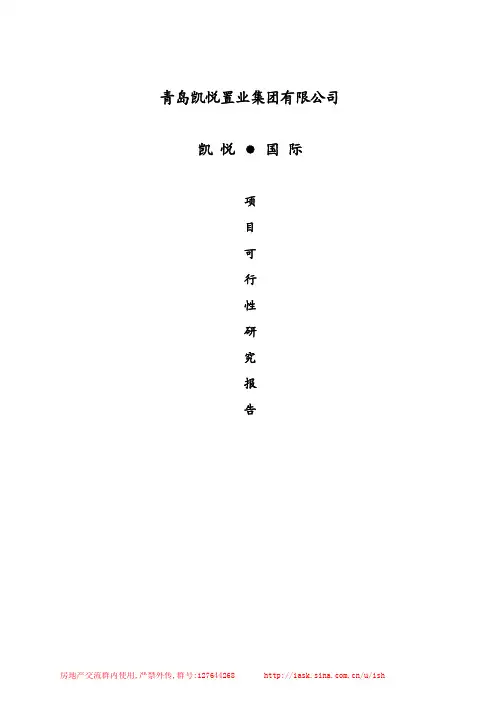 青岛凯悦国际-城市综合体可行性研究报告文字资料