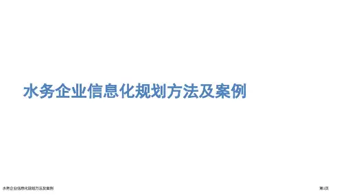水务企业信息化规划方法及案例