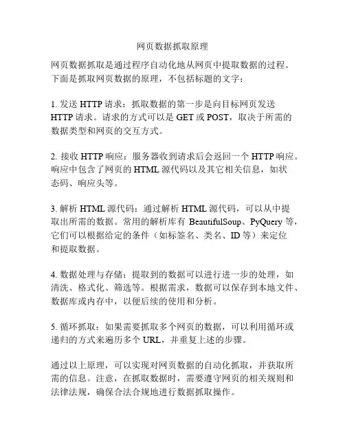 网页数据抓取原理