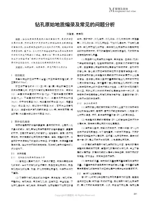 钻孔原始地质编录及常见的问题分析