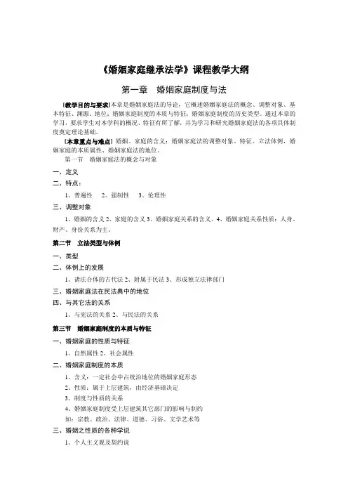 婚姻家庭继承法学
