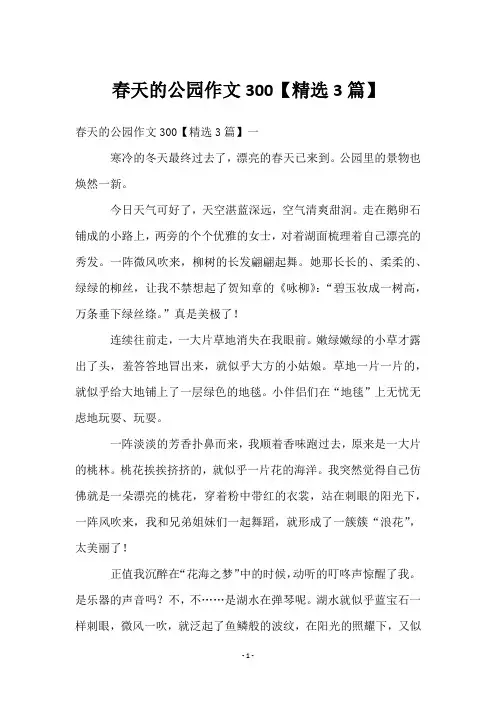 春天的公园作文300【精选3篇】