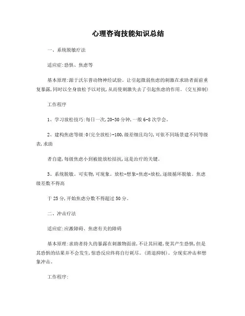 心理咨询技能知识总结