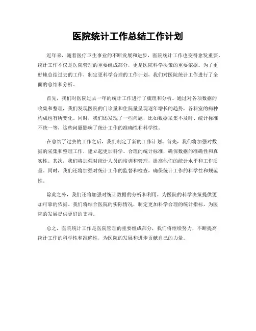 医院统计工作总结工作计划
