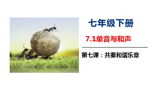 7.1 单音与和声  课件(29张PPT)-2022-2023学年部编版道德与法治七年级下册