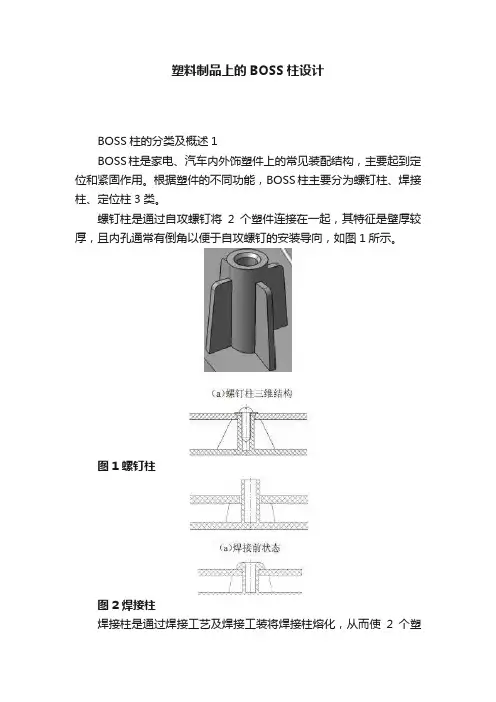 塑料制品上的BOSS柱设计