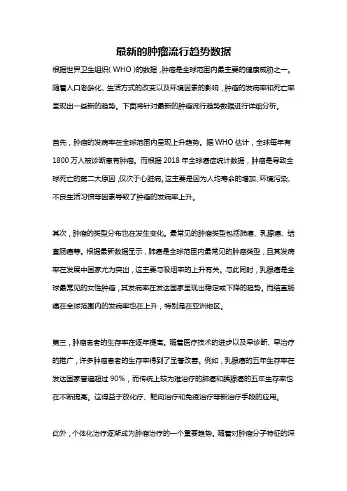 最新的肿瘤流行趋势数据