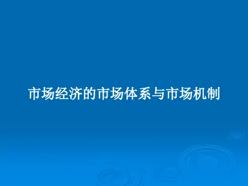 市场经济的市场体系与市场机制PPT教案