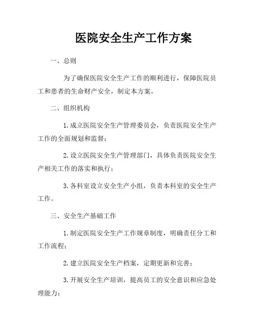 医院安全生产工作方案
