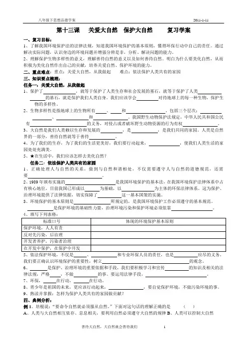 第十三课 复习学案