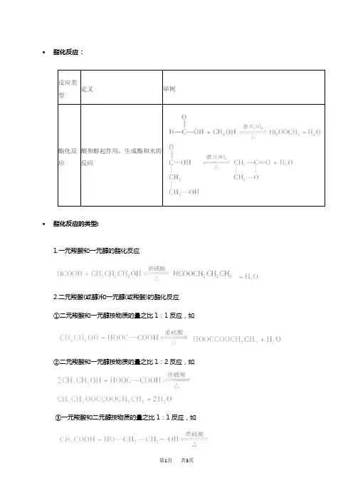 高二化学 酯化反应方程式