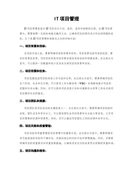 IT项目管理