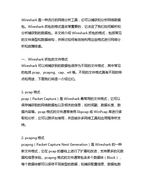 wireshark 抓包的格式