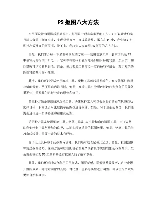 PS抠图八大方法