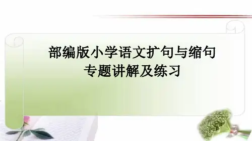 部编版小学语文扩句与缩句专题讲解及练习课件