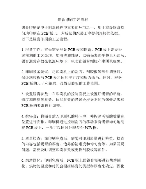 锡膏印刷工艺流程