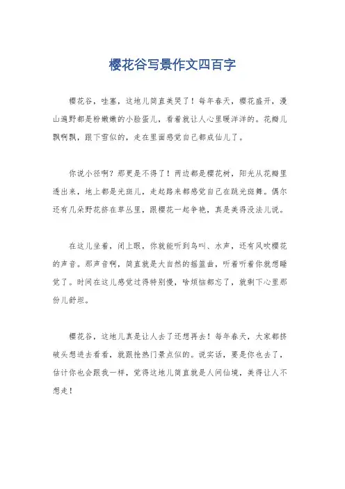 樱花谷写景作文四百字