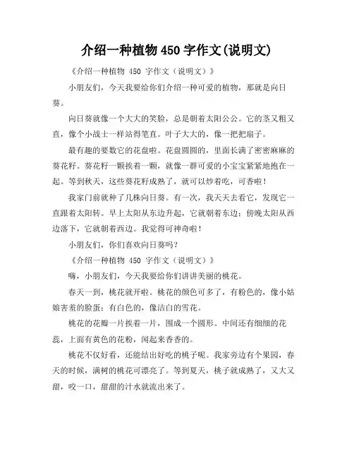 介绍一种植物450字作文(说明文)