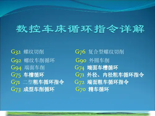 数控车床循环指令详解
