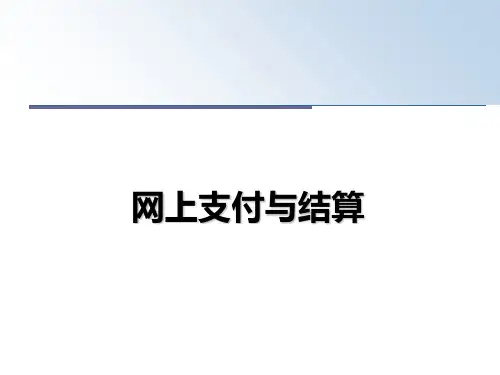 最新网上支付与结算教学讲义PPT