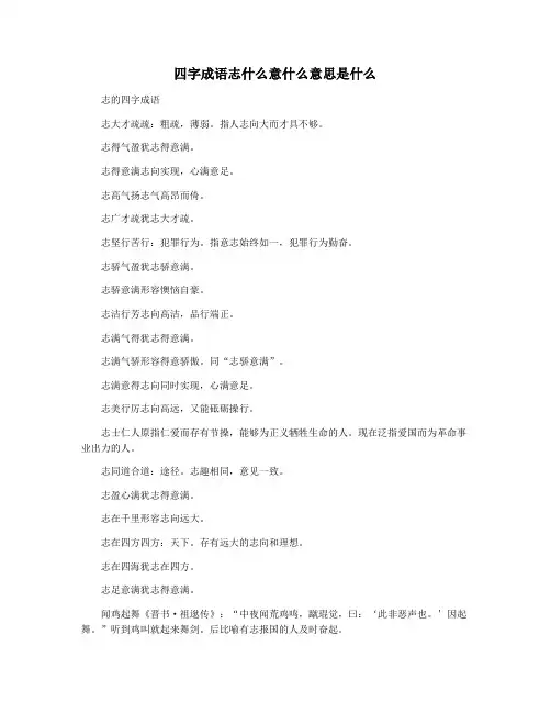 四字成语志什么意什么意思是什么