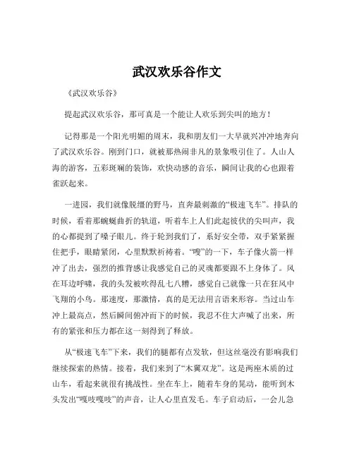 武汉欢乐谷作文